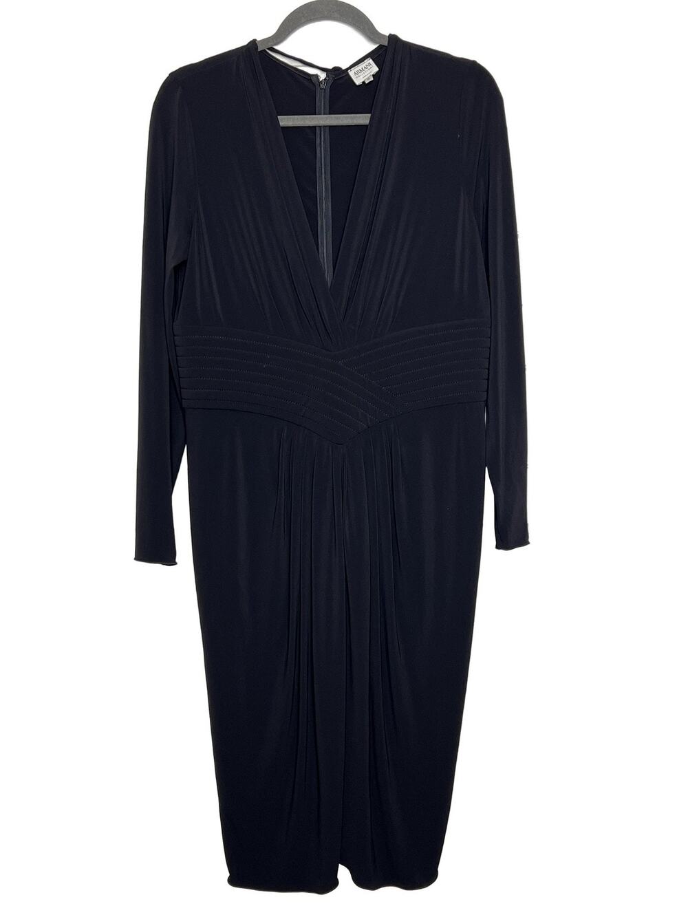 Armani Collezioni Long Sleeve Knee Length Dress Black Women's Size 12